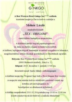 Tea-origami - kiállítás Hódmezővásárhelyen 