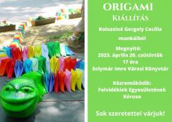 Origami kiállítás Kolozsiné Gergely Cecília munkáiból