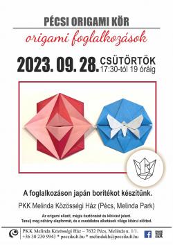 Origami foglalkozás - Pécs 2023.09.28. - Japán borítékok