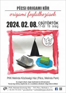 Origami foglalkozás - Pécs 2024.02.08. - Kalapok és egyéb fejfedők
