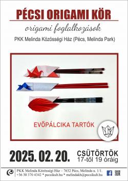 Origami foglalkozás - Pécs 2025.02.20. - Pálcika tartók