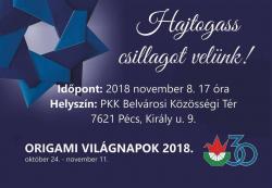 Origami világnapok 2018 - Hajtogass csillagot velünk!