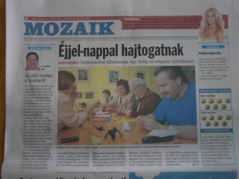 Cikk a szekszárdi táborról az újságban