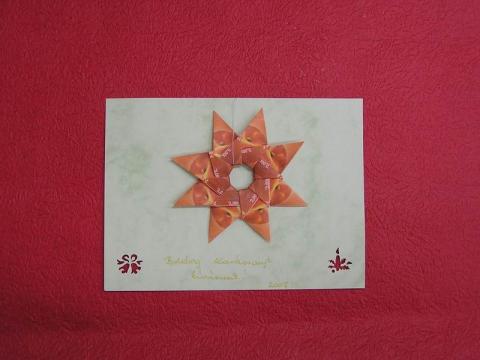 Képeslap teacsillag dekorációval