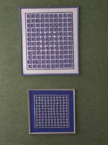 Részlet Újhegyi Györgyné Grőbel Eleonóra Vasarely nyomában origamival című kiállításából